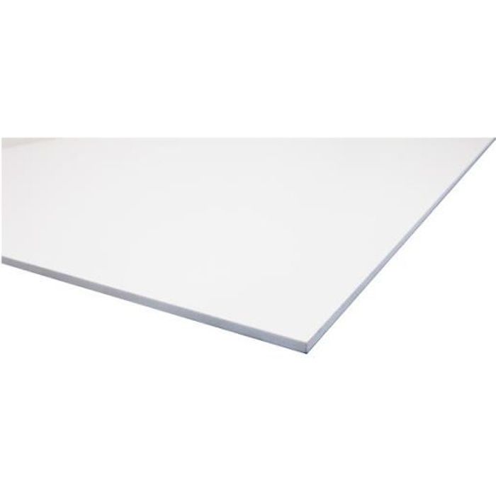 Plaque PVC expansé blanc - L: 100 cm - l: 50 cm - E: 6 mm - Blanc -  Cdiscount Bricolage
