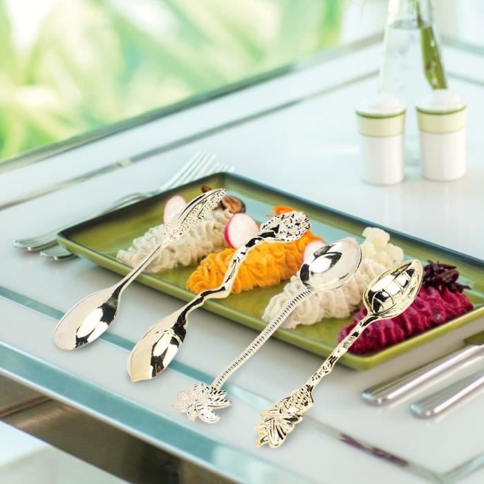 6 Mini Cuillères Métal Colorées - 8.2cm, Pour Épices, Thé, Déco
