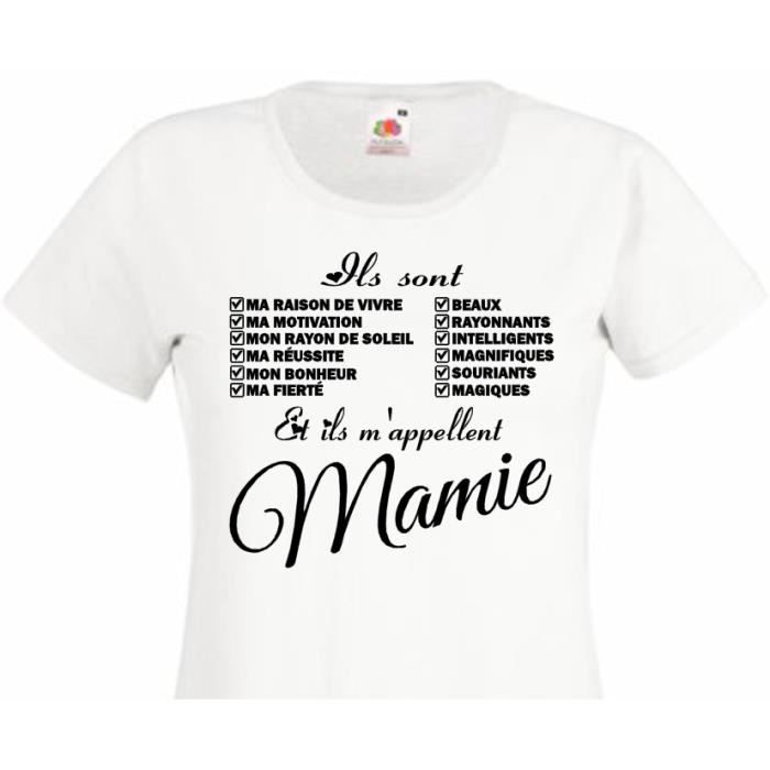 Idée Cadeau Fête des Grands-Mères Anniversaire Mères T-SHIRT FEMME MAMIE EN OR