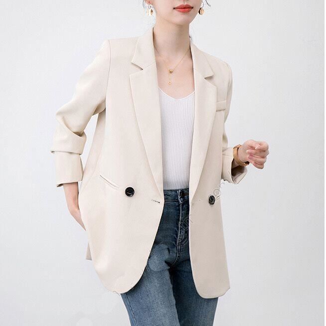 Costume Femme Printemps elegant Mode simple Manches longues Coupe