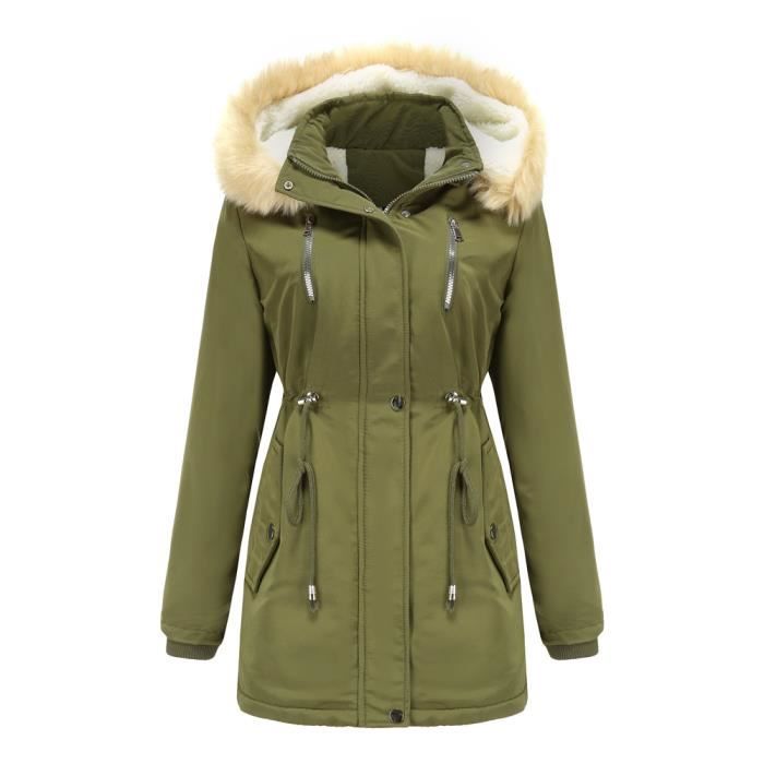 Parka Chaleureuse Kaki, Collection Automne-Hiver