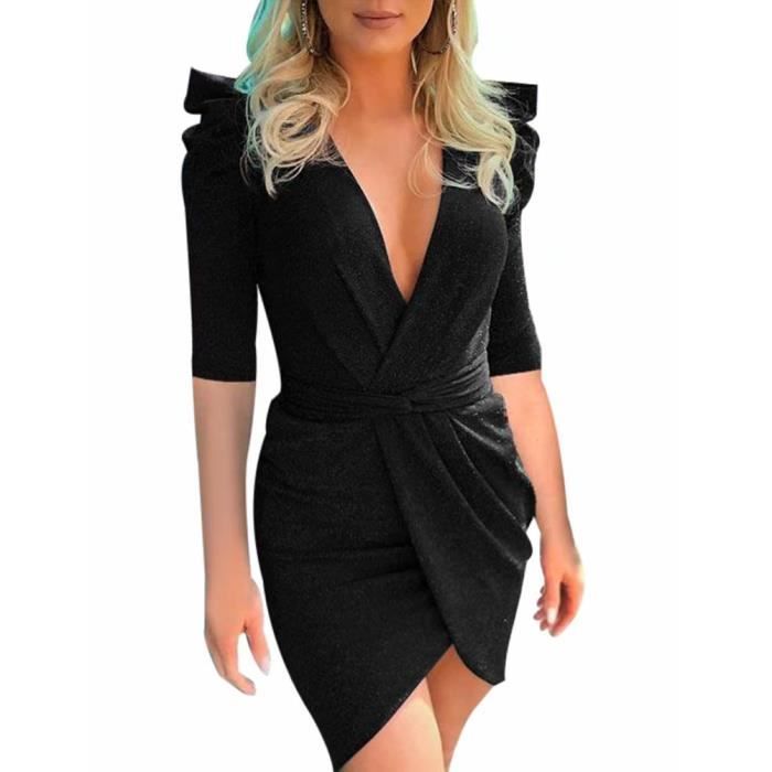 robe noire croisée devant