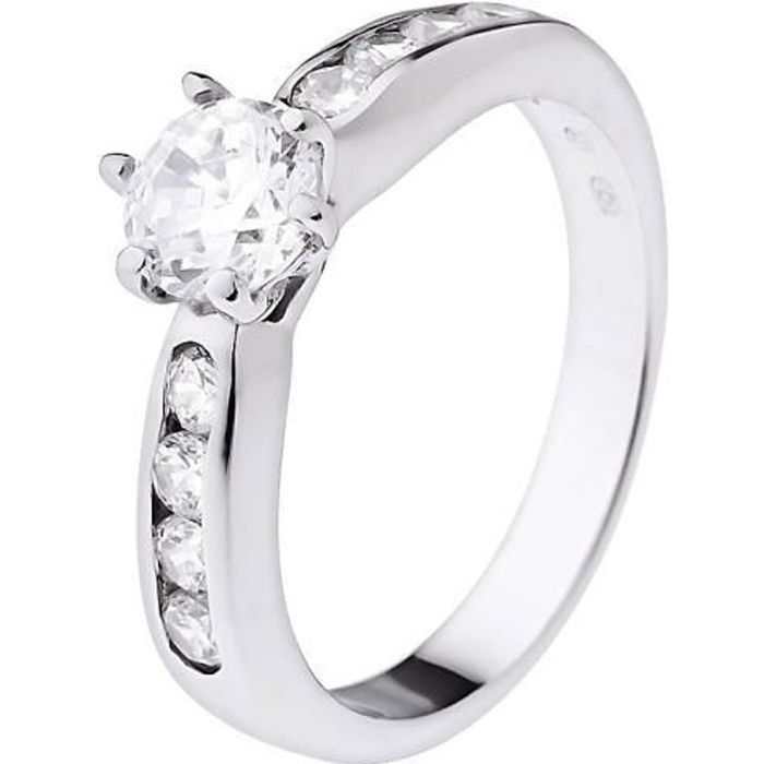 LOVA LOLA VAN DER KEEN - Bague Solitaire 6 mm - Collection Joaillerie Prestige - Argent Massif 925 Millièmes - Diamant de Synthèse