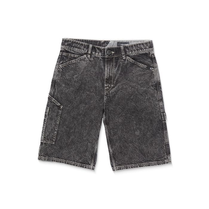 Short Volcom Labored Denim Utility Light Acid Black Homme Short Volcom Labored Denim Utility Light Acid Black Homme