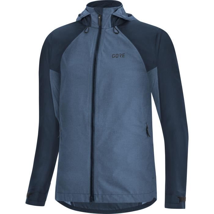 veste à capuche femme gore c5 gtx trail - bleu foncé - vtt - cycle - manches longues - respirant