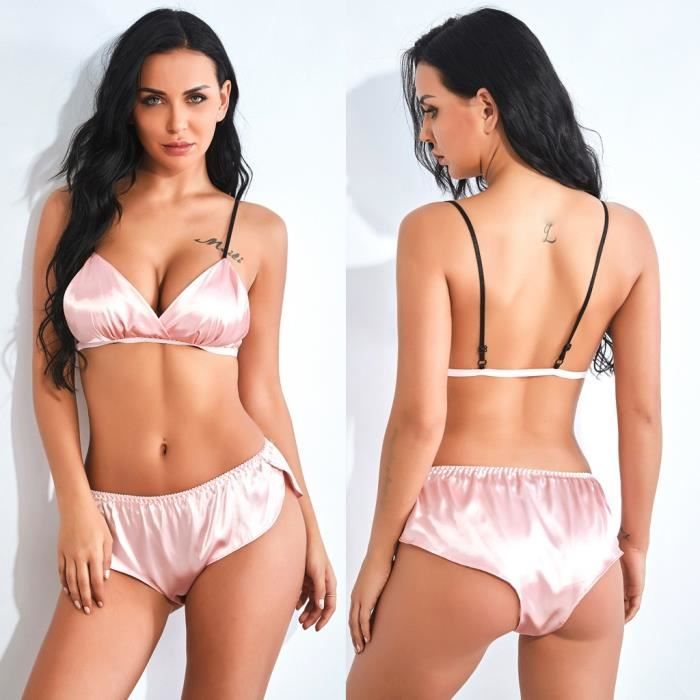 Ensemble lingerie satin clearance