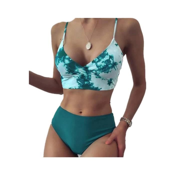 Haut de maillot de bain tankini vert femme