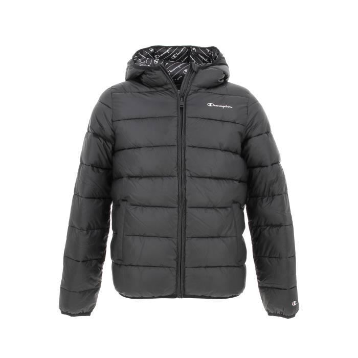 Doudoune synthetique Champion Hooded jacket Noir Sports d hiver Manches longues Noir Cdiscount Pret a Porter