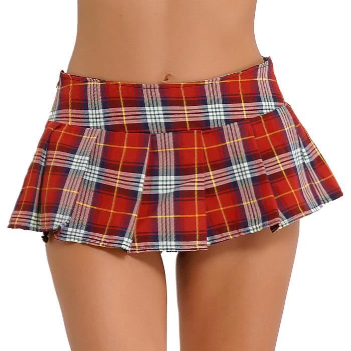 YIZYIF Femme Mini Jupe Sexy Courte Plaid Ecossaise Jupe Plissée