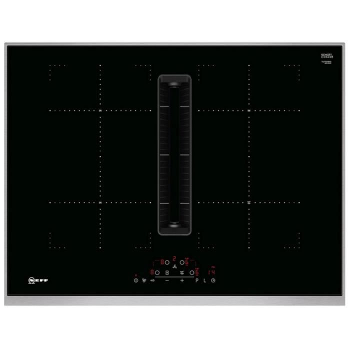 Table de cuisson aspirante induction NEFF 70cm 4 feux 7400W noir/inox
