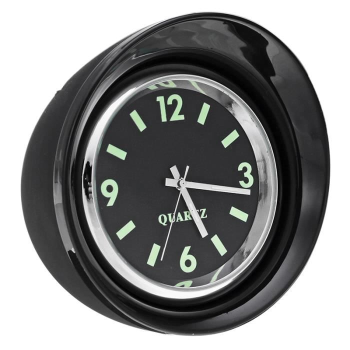 Horloge à Quartz Pour Voiture - Diamètre 40 Mm, Clip Aération Ou Adhésif, Affichage Fluorescent, Pile Bouton Incluse