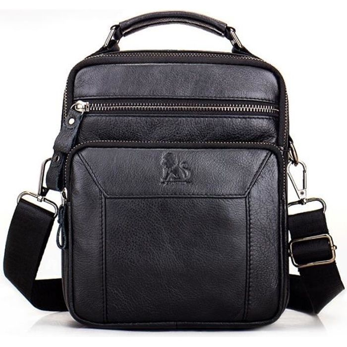 Sac Bandoulière Homme WESTAL En Cuir Véritable - Noir, Style Sacoche, Pratique Et élégant