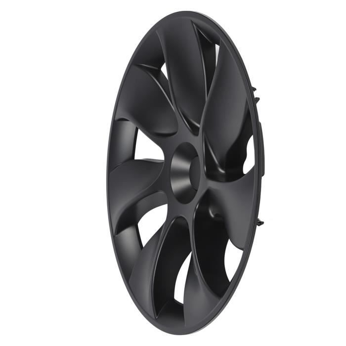Jeu De 4 Enjoliveurs Noirs Mat 19 Pouces Pour Tesla Model Y (2020-2023) - Protection Jante Complète