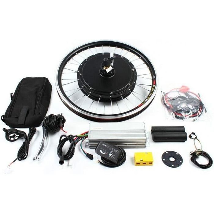 Kit de conversion de vélo électrique de 48 V et 1000 W de 20 pouces, kit de roue avant de conversion de vélo LED