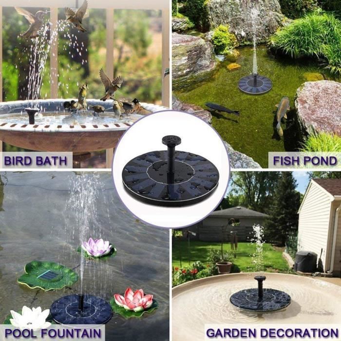 Fontaine Solaire De Bassin Avec 6 Effets Pompe A Eau Solaire Et Flottante Pour Etang De Jardin Ou Fontaine Achat Vente Fontaine De Jardin Fontaine Solaire De Bassin Cdiscount