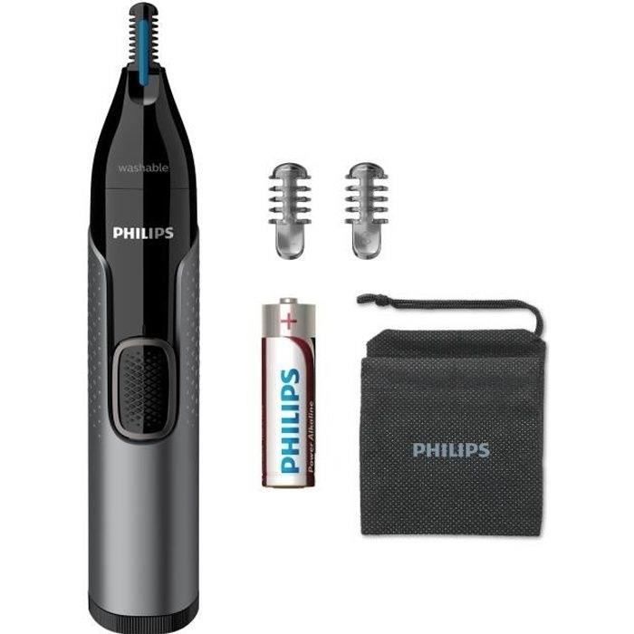 PHILIPS NT3650/16 Tondeuse nez, Oreilles, Sourcils (2 sabots) + Pile Philips  AA + Pochette souple - Cdiscount Electromenager