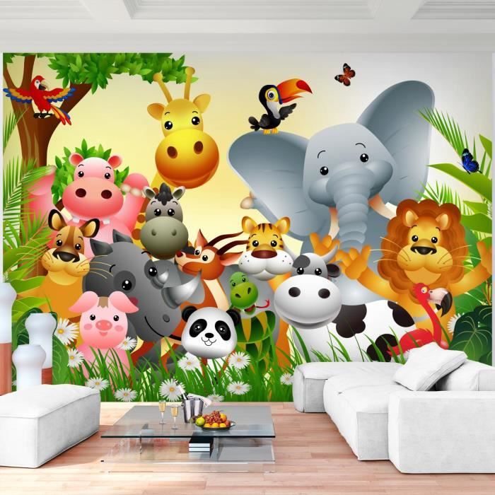 Runa art Papier Peint Intissé Tapisserie Animaux Enfant 308x220 cm - 7 Bandes Faciles à Coller 9366010a