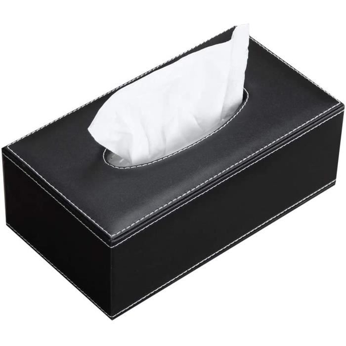 Boîte à Mouchoirs Rectangulaire Cuir Synthétique Gris Clair - Élégante Pour Maison Et Commerce