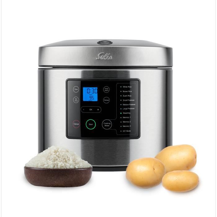 Cuiseur de Pommes de terre et de Riz - Fonction Minuterie - Cuiseur Riz avec 7 Programmes - Rice & Potato Cooker 8161 Solis