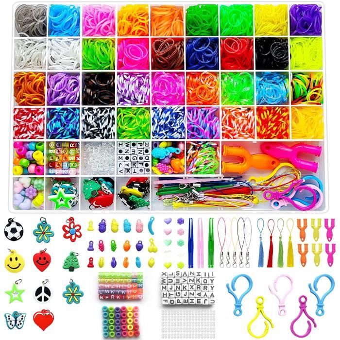 3200+ Elastique Bracelet Kit, 54 Grilles Bricolage Élastique