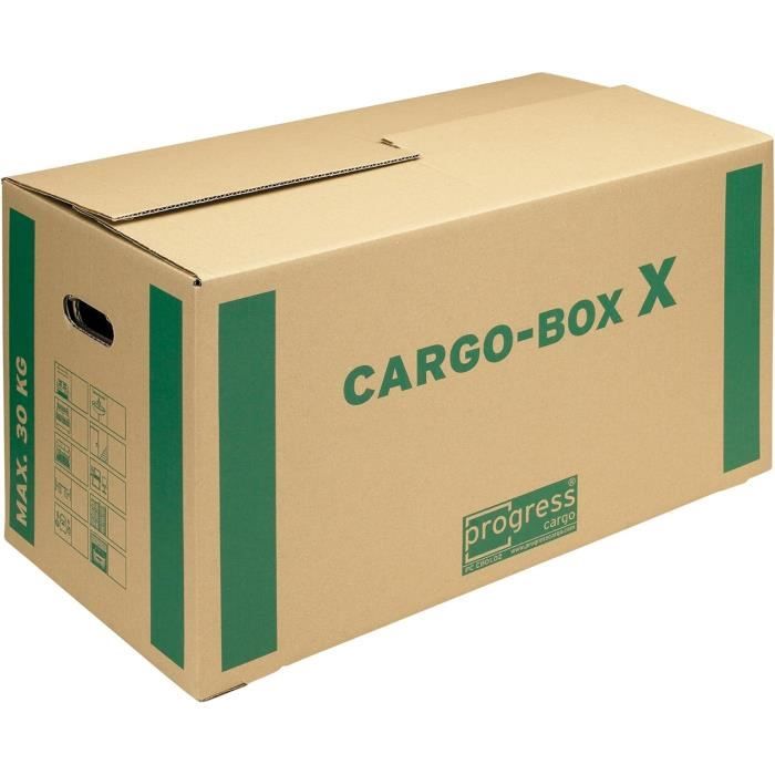 Cartons De Déménagement Double Cannelure - Lot De 5 - 34,5x27x30 Cm, 28 L, Résistance 30 Kg - Avec Poignées, Pour Livres, Vaisselle