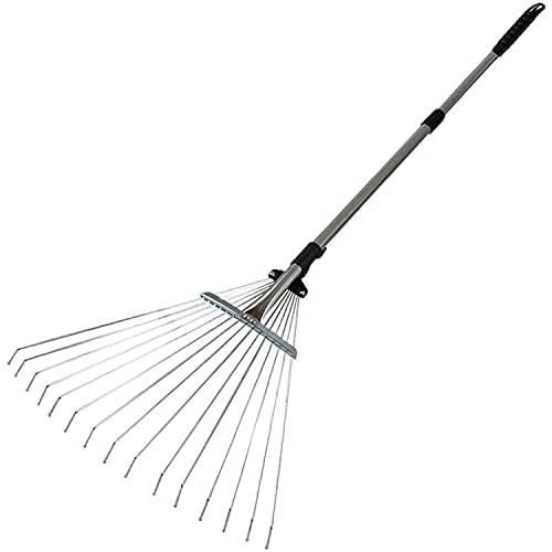 KAKOWELY Râteau à Feuilles pour Jardin Outil Agricole de Jardin Râteau de Pelouse pour Feuilles et Herbe, 18.11X11.02X2.17 Pouces