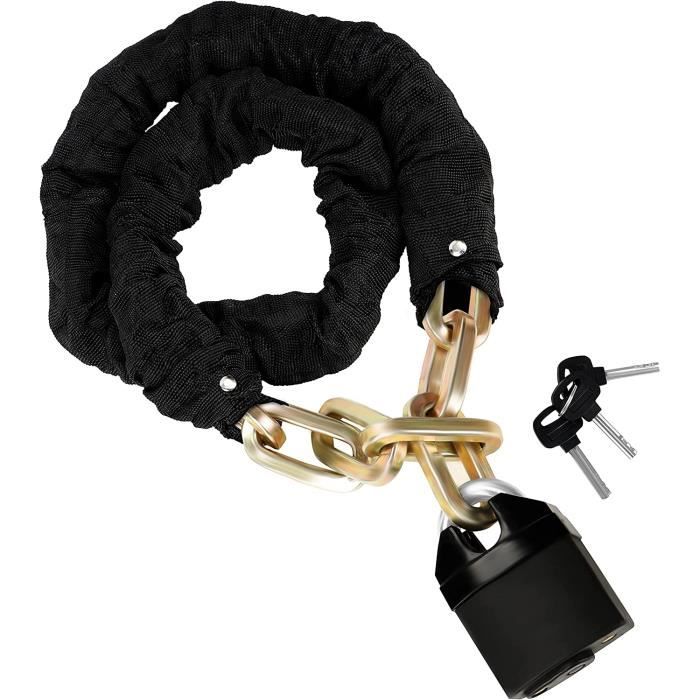 Chaîne Et Cadenas Antivol Belle Vous Moto/Vélo - 1.2m 10mm, Housse Protection, 3 Clés