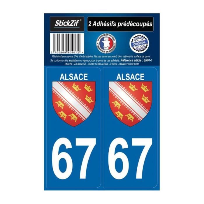 Autocollants adhésifs - SR67 - 2 stickers pour plaques d ...