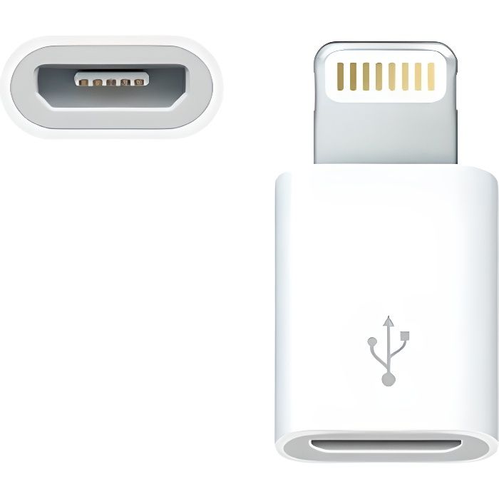 Adaptateur Lightning Vers Micro-Usb Femelle pour Apple iphone 5, 6, 7 -  Blanc - Cdiscount Téléphonie