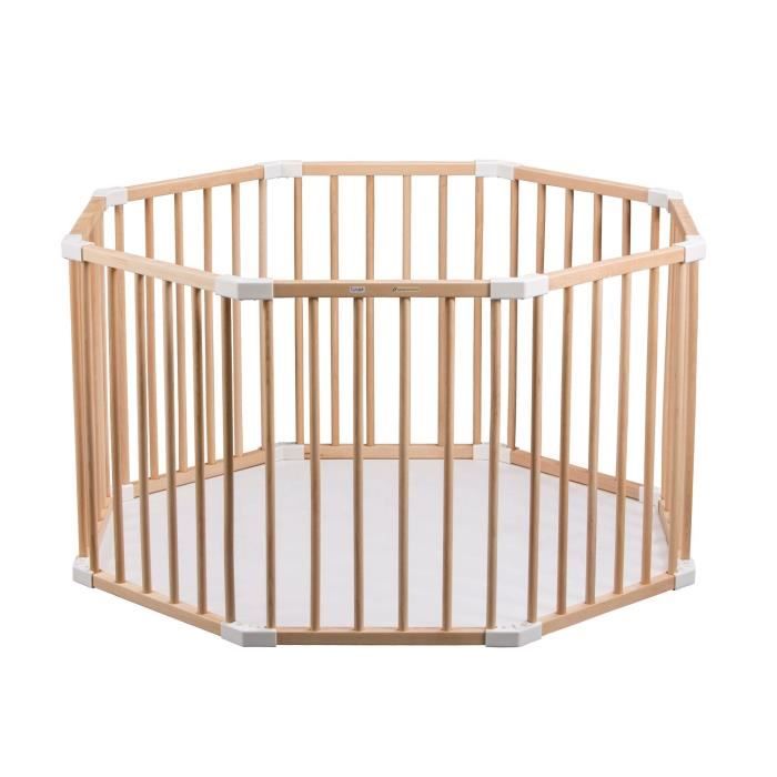 Tineo Parc Bebe Octogonal Vernis Naturel Cdiscount Puericulture Eveil Bebe