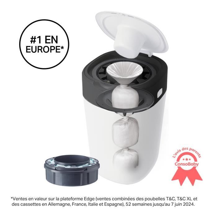 TOMMEE TIPPEE Poubelle à couches Twist & Click, Blanc