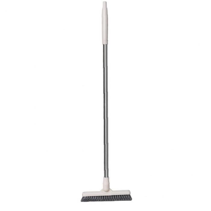 Brosse à Récurer pour Sol, Brosse à Coulis Rotative à 180°, Brosse à Poils Rigides avec Long Manche, Brosse de Nettoyage Double Face pour Nettoyer Les Coins des Murs, Sols