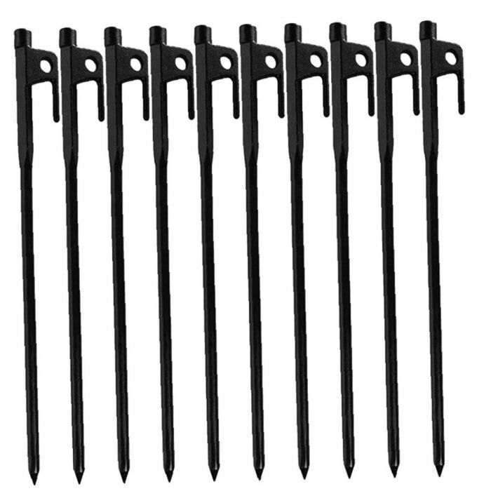 Piquets de Tente 10pcs 16cm Piquets de Tente Pegs en Alliage d'aluminium Heavy Duty Léger Piquet de Tente pour Le Camping, la randonnée et la Survie d'urgence(Rouge