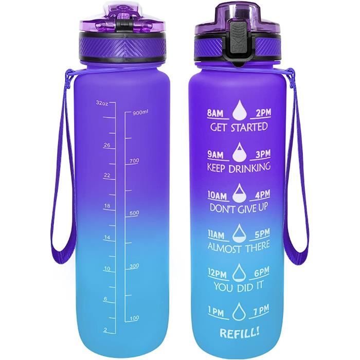 2x Bouteilles / bouteilles d'eau noires avec élément réfrigérant 700 ml