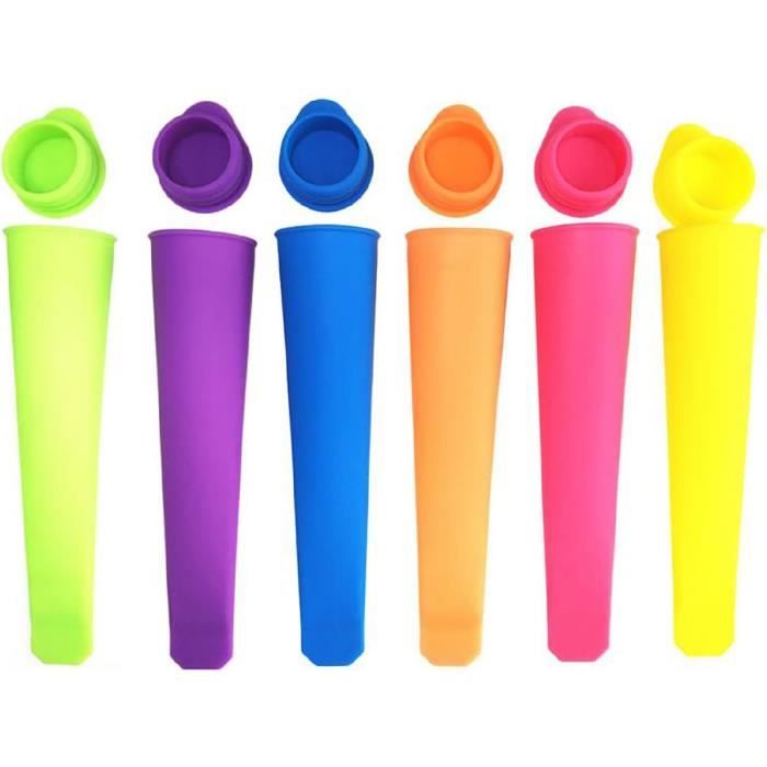Lot de 6 moules à glace en métal en acier inoxydable avec support (rond et plat) (couleur C