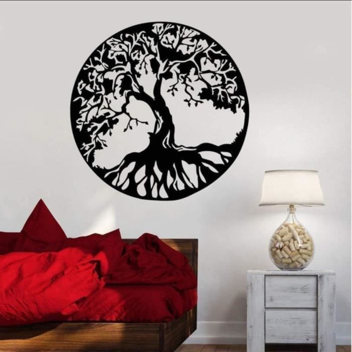 Autocollant Mural Arbre T9 - Déco Vinyle, Une Couleur, Modèle T9B, RexburgVinyl