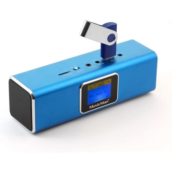 Mini Enceinte Cube Mp3/radio Haut-parleur Avec Écran Lcd Gris