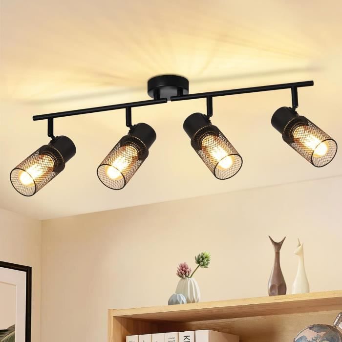 Spot Industriel Lywins E27 - Projecteur LED Réglable Pour Plafond Ou Mur - Style Loft
