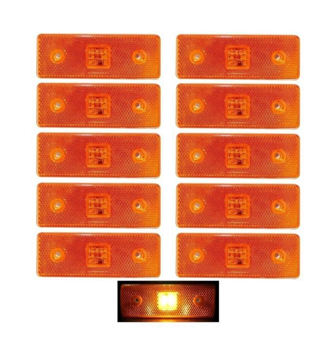 Lot De 10 LED Feux De Gabarit Orange 24V Pour Camion Remorque Semi-Remorque Caravane Camper Bus Van