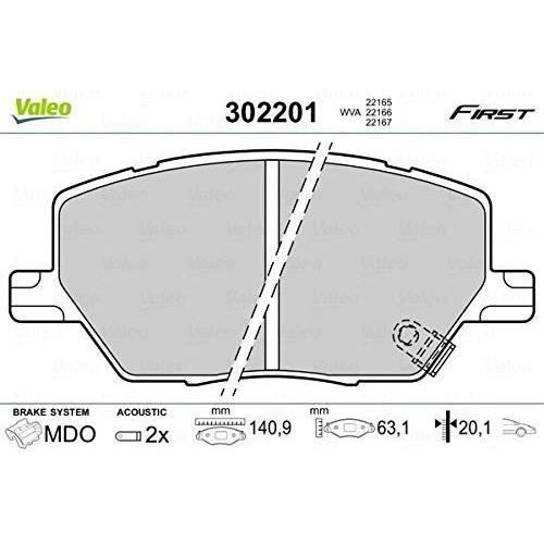 Plaquette de frein gamme first Fiat 500 x 09.14> fr - VALEO - 302201