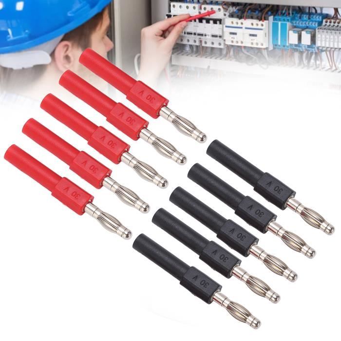 Lot De 5 Adaptateurs Fiches Banane 4mm Vers 2mm - En Laiton Et PA - Pour Multimètres, Instruments électroniques - 5 Couleurs - 14