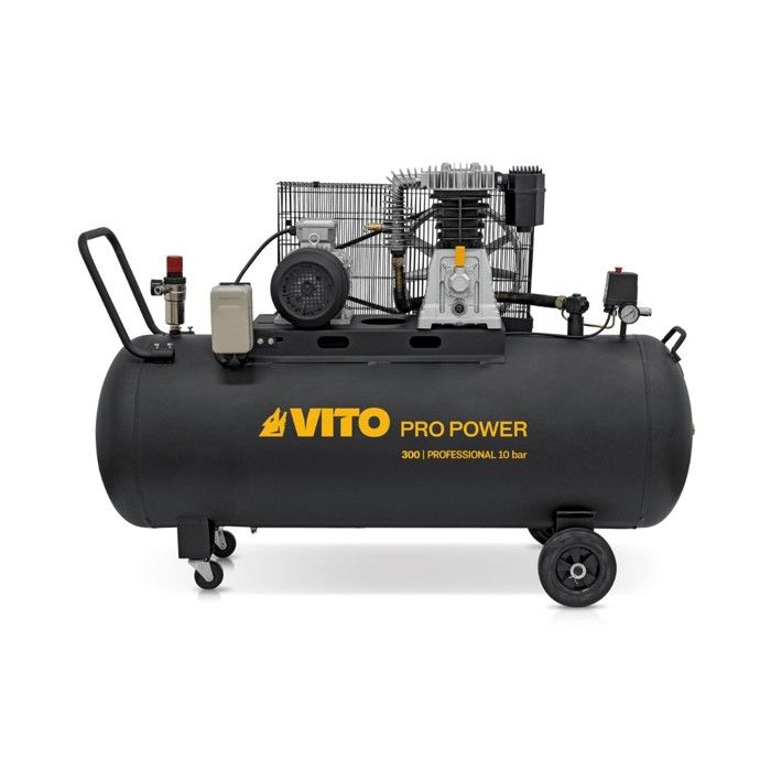 Compresseur dair 300L Courroie 10 Bar 4000W 5.5CV 500L/min 380V VITO