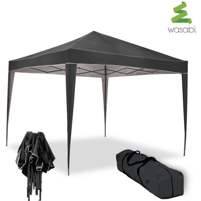 tonnelle wasabi master 3x3m pliante noir avec isolation thermique cdiscount jardin