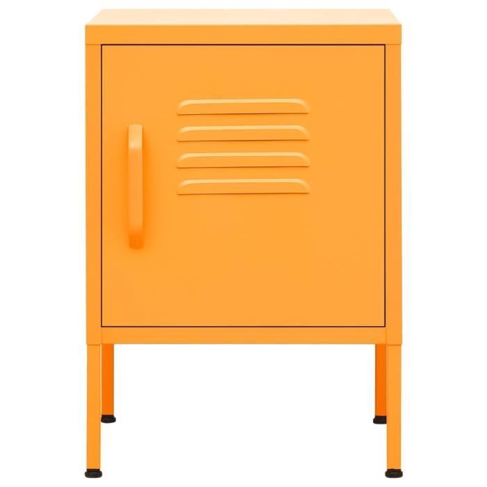 LIU-7809356151007Table de chevet Orange 35x35x51 cm Acier
