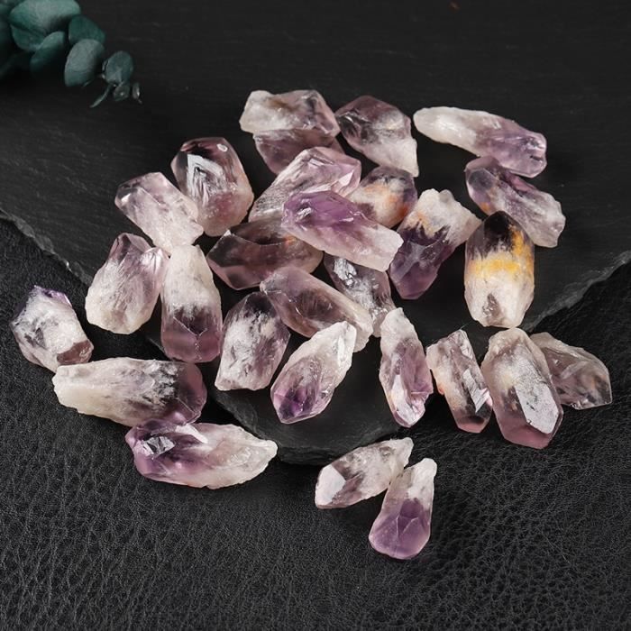 GALET,purple-50g--Topaze naturelle en cristal brut, roche minérale ...