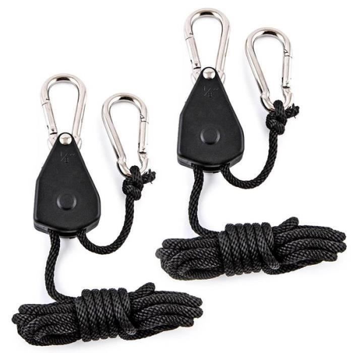 Corde Tente Réfléchissante 5m - 4mm Avec Poulie & Crochets - Camping Randonnée Extérieur