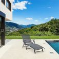 Blumfeldt Chaise longue de jardin , transat, bain de soleil - Réglable sur 7 positions - 64x85x170cm - Aluminium & acier - gris-1