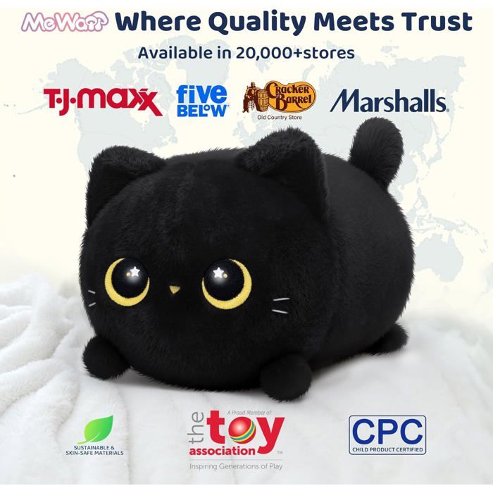 Jouet en peluche pour chat - Oreiller en peluche - Chat noir - Coussin de canapé en peluche - Coussin doux - Poupée de chat Kawaii - Jouet pour enfants et adultes Jouet en peluche pour chat - Oreiller en peluche - Chat noir - Coussin de canapé en peluche - Coussin doux - Poupée de chat Kawaii - Jouet pour enfants et adultes