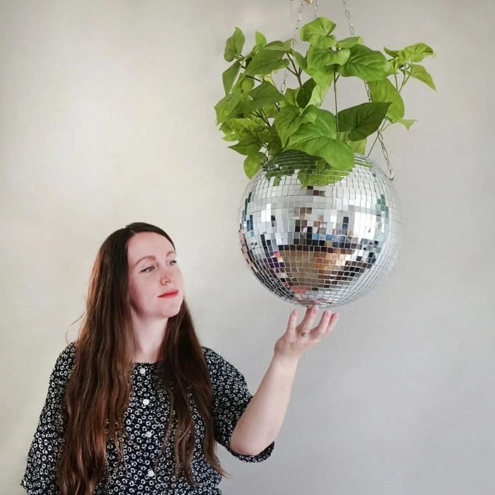 Clair - Pot de fleurs suspendu boule Disco pour plantes d