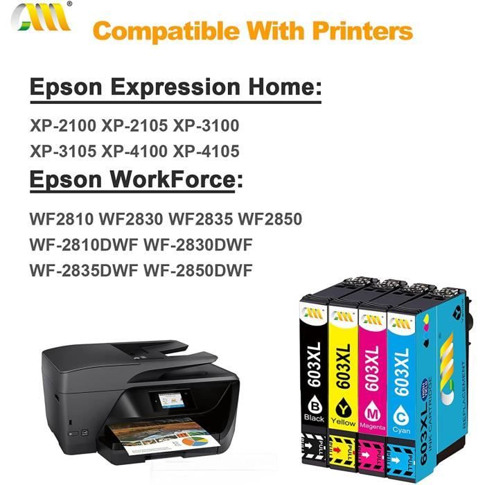 Cartouches encre Epson 603XL 603 XL compatibles pour Epson XP-3100 XP-4100  XP-2100 XP-2105 XP-3105 XP-4105 WF-2810 WF-2830 WF-2835 - Cdiscount  Informatique